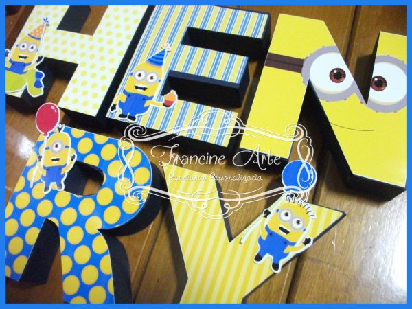 Letras 3D tema Minions