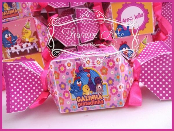 Caixa bala Galinha Pintadinha Rosa